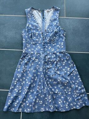 Reformation Blue Floral Mini Dress